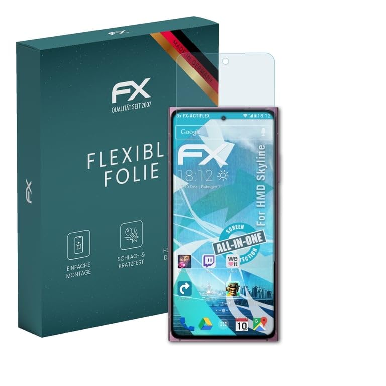 atFoliX Screen Protector compatible with HMD Skyline Protector Film, ultra clear and flexible FX Screen Protection Film (3X)
