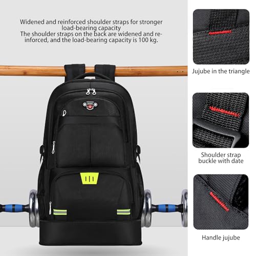 Mochila Deportiva para Senderismo y Camping 65L Negra miniatura 4