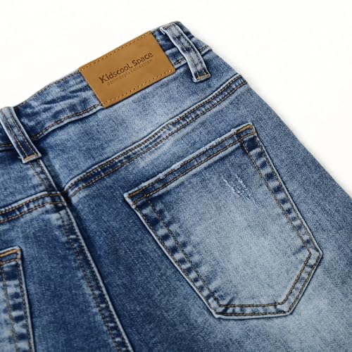 KIDSCOOL SPACE Girl Slim Jeans,5-14T Straight Fit Simple Desgin Denim Pants3