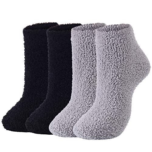 American Trends Womens Christmas Fuzzy Socks Winter Warm Cozy Socks Soft Fluffy Athletic Socks for Women