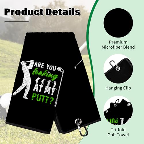 PIUFAM Printed Golf Towels for Golf Bags, Funny Golf Towel for Men, Golf Accessories for Men, Towel with Clip, Towel with Funny Words for Him, Birthday Gifts for Dad, Gifts for Christmas Thanksgiving - image 6