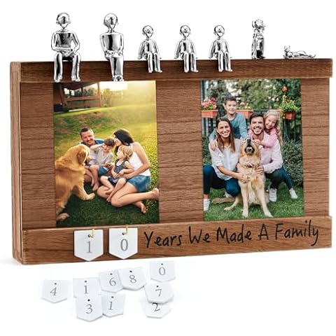 EVA murmure Personalized Romantic Wedding and Anniversary Keepsake Box with Family Statue - Wooden Memory Picture Box for Cherished Keepsakes and Ticket Storage - Elegant Couple Gift Cover
