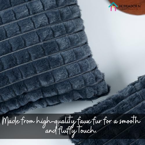 Image of HOMADORN Luxury Plush Fur Reversible Cushion Cover Ultra Soft & Cozy (Pack of 2)