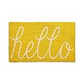 DII Hello Coir Fiber Doormat Non-Slip Durable Outdoor/Indoor, Pet Friendly, 17.5x29.5, Yellow