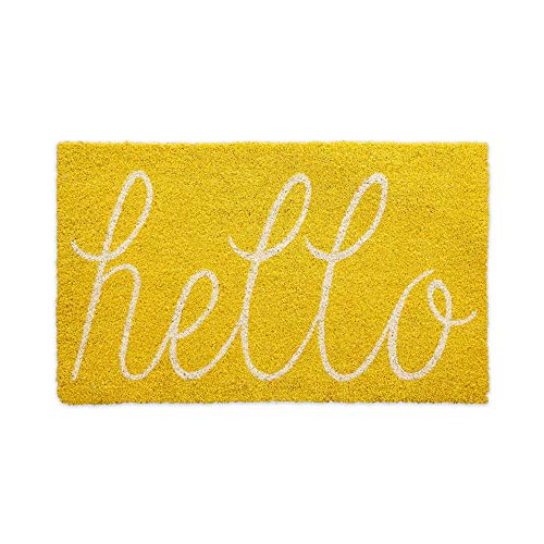 DII Hello Coir Fiber Doormat Non-Slip Durable...