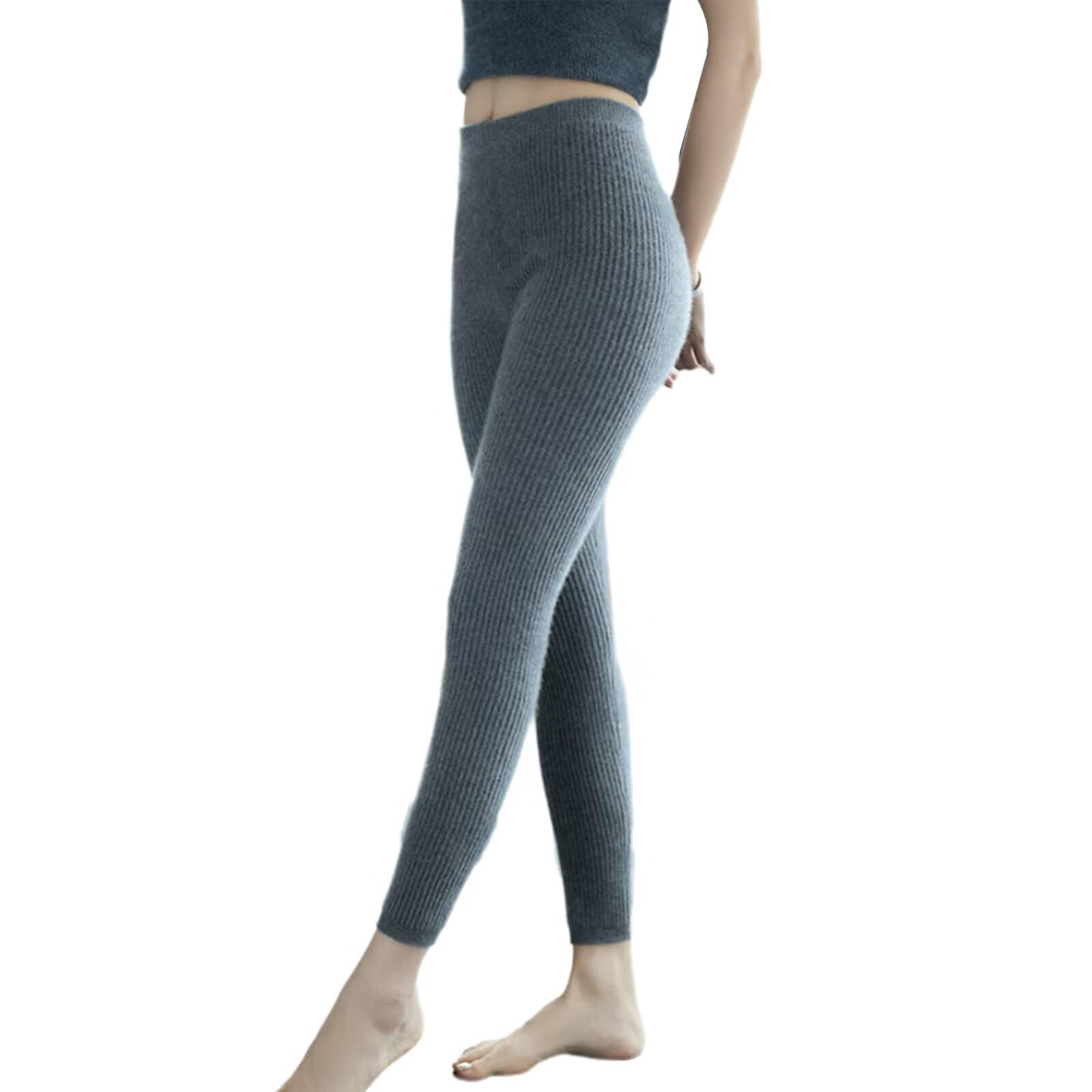HNVAVQ Leggings da Donna in 100% Cashmere a Vita Alta,Pantaloni Termici, Morbidi ed Elasticizzati, vestibilità Aderente, per Autunno e Inverno