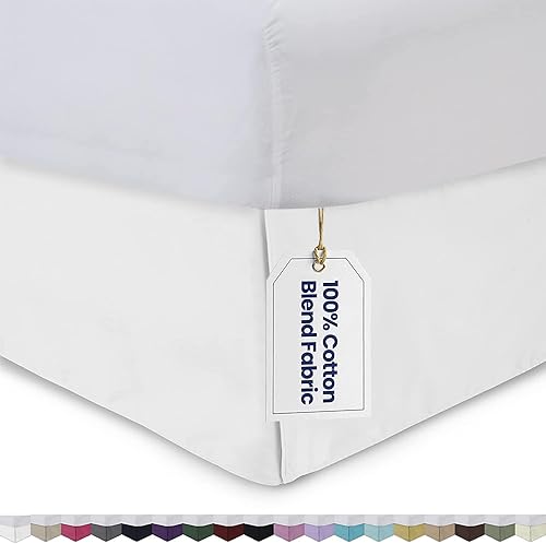 Miniatura 3 de Comfort Beddings - Falda de cama tamaño King, estilo plisado, 100% tela de mezcla de algodón, ajuste a medida de alta calidad, 1 falda de cama