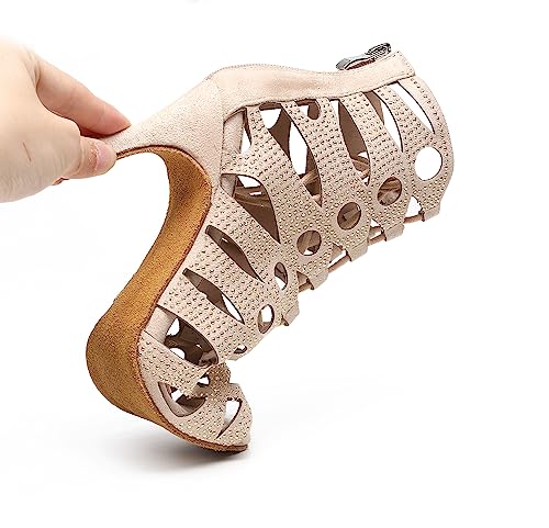 Bottes latines à strass noires à bout ouvert et semelle souple