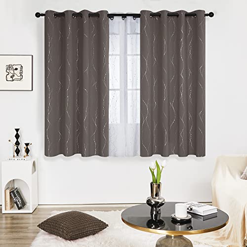 image for Deconovo Blackout Grommet Curtains for Bedroom, 54 Inches Long, Set of
