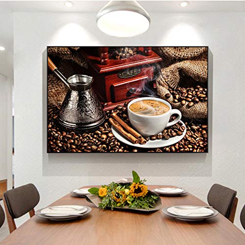 Impression sur toile grains de café déco murale moderne 80x110cm - 4