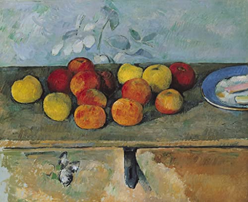 Peinture sur Toile Cézanne Décoration Murale Nordique Nature Morte Fruits Chambre 60x90