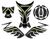 kawasaki sticker rot  3D Gel Resin Sticker KIT Protectors kompatibel mit Kawasaki Z900 Carbon Color mit grauen und grünen Oberflächen