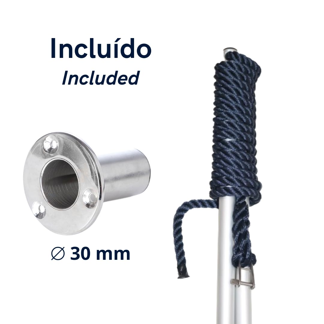 Pasarela para Barco, Peldaños de Madera, 2,5 Metros de Longitud, Plegable en Dos tramos, Liguera y Resistente con Ruedas.