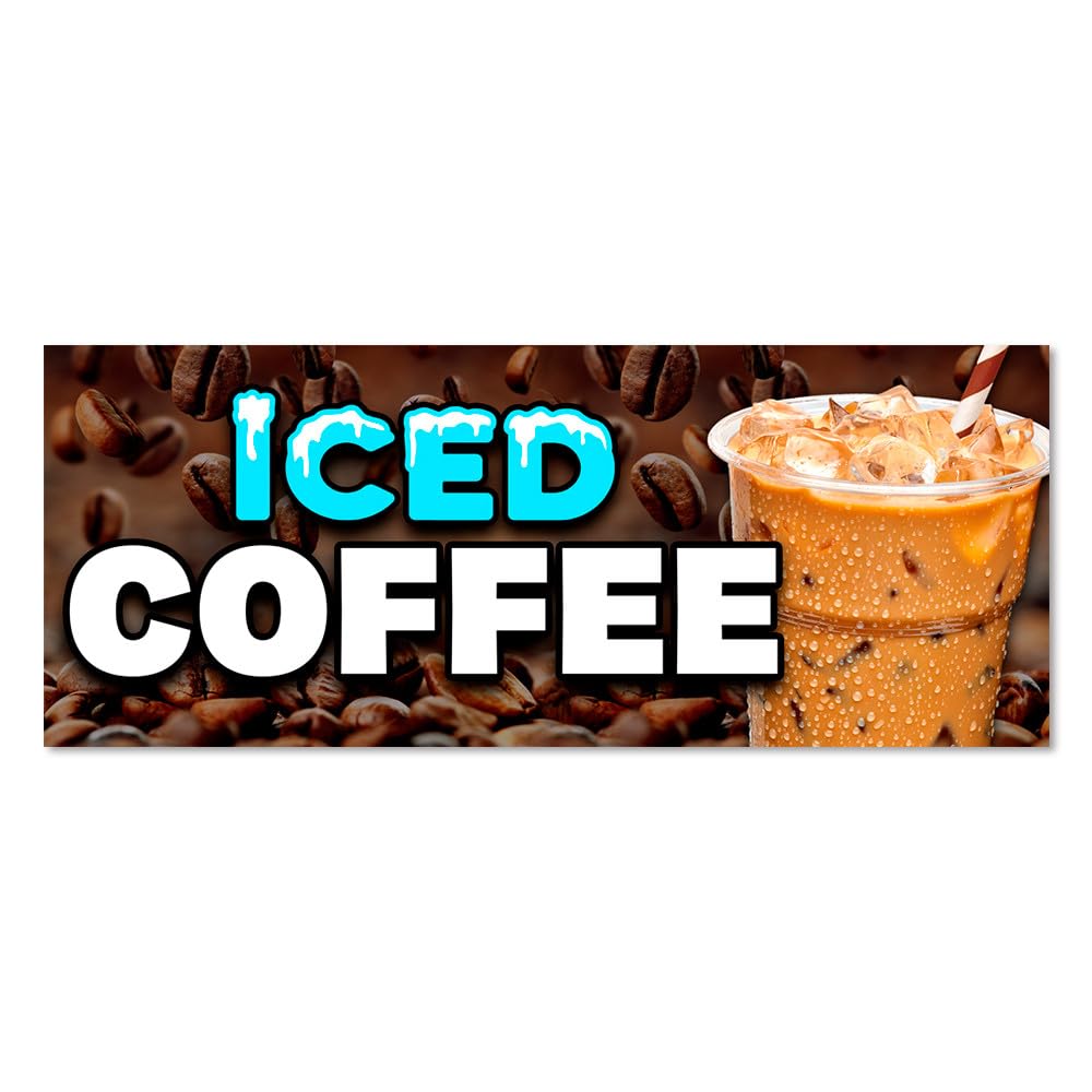Iced Coffee Vinyl Banner Small - 24x60