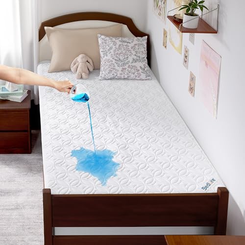 Image of BEDLORE Waterproof Mattress Protector, Twin XL Size Mattress Pad with Deep Pocket 6 inch-15 inch Depth, Soft Breathable Bed Mattress Cover for Bedroom, College Dorm (White)