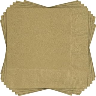 Unique Party 3321 Gold Beverage Napkins, papier