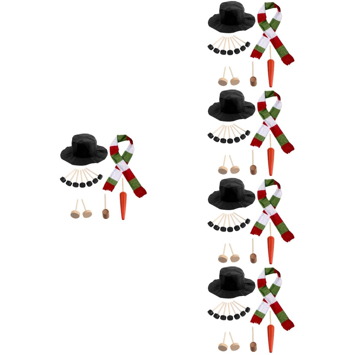 PRETYZOOM 5 Sätze Schneemann Verkleiden Schneemann-kleidungszubehör Zwerge Schneemann-anziehset Schneemann Macht Requisiten Schneeflocken Schneemann Bausatz Weihnachtsschneemann Dekore Stoff