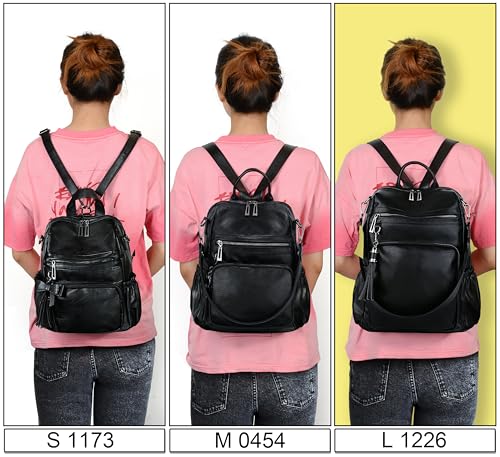 Image of UTO Women Backpack Purse Leather Vegan Ladies Fashion Designer Rucksack Convertible Travel Shoulder Bag with Tassel