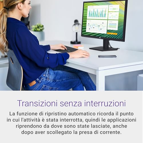 E2423HN 24" Full HD (1920x1080) Monitor, 60Hz, VA, 5ms, HDMI, VGA, 3 Anni di Garanzia, Nero - Monitor - Immagine 1