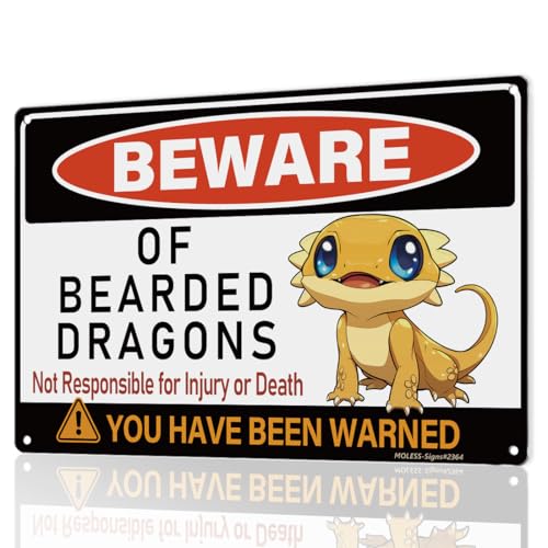 MOLESS 12x8″ Funny Decor Sign for Bearded Dragon Tank Accessories, 2364