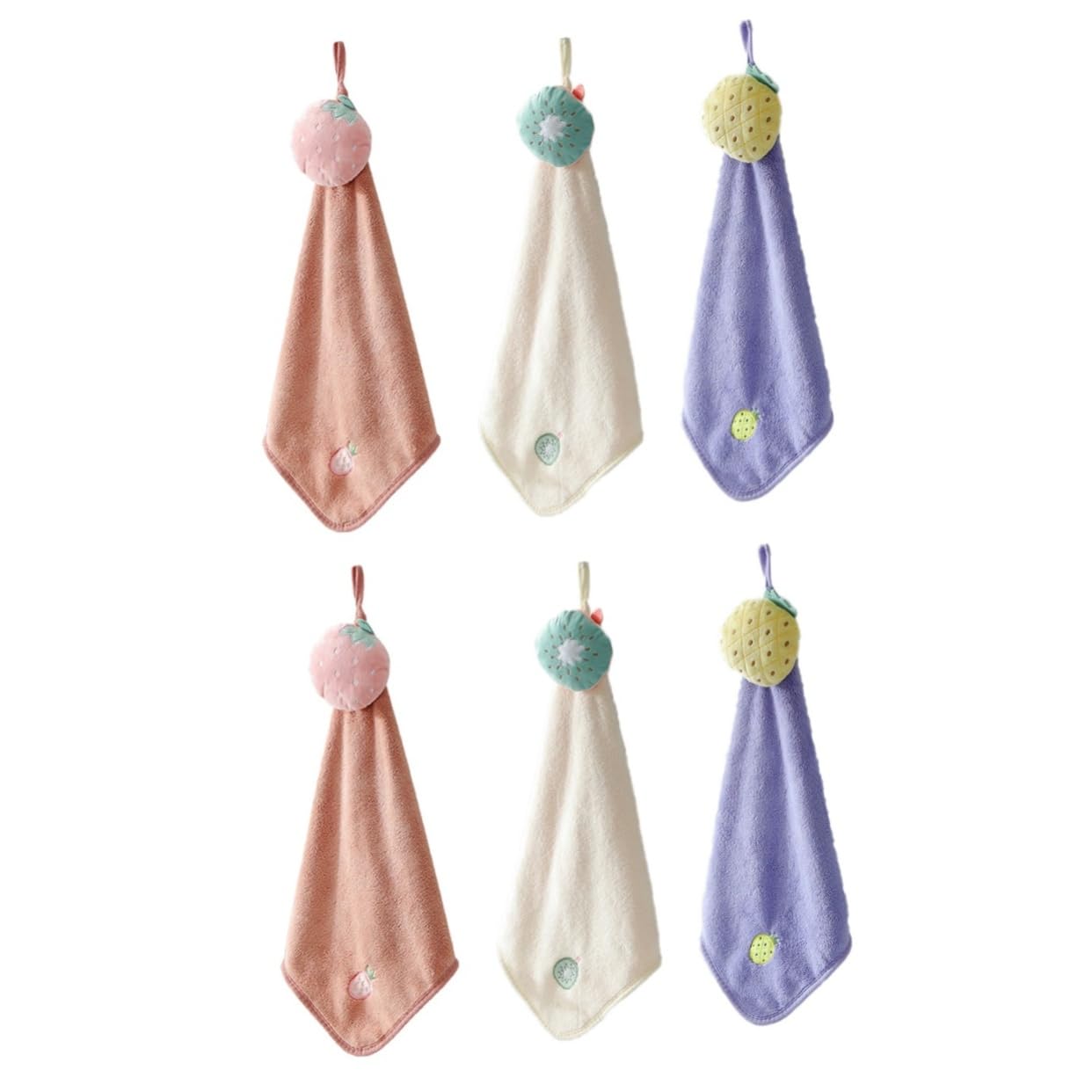 minkissy 6piezas Toallas De Mano De Cartoon Accesorios y Cocina Toallas Absorbentes para Lavables Secado Rápido