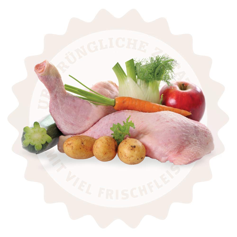 Lakefields MANUFAKTUR Mokra karma dla szczeniąt Menu Kurczak 61% zawartości mięsa dla małych psów, wymiary: 12 x 800 g