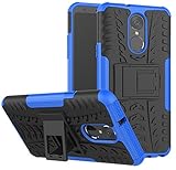 LG Stylo 4 Case, LG Q Stylus Case, LG Stylo 4 Plus, Yiakeng Dual Layer Shockproof Wallet Slim Protective with Kickstand Hard Phone Case Cover for LG Stylo 4 (Blue)