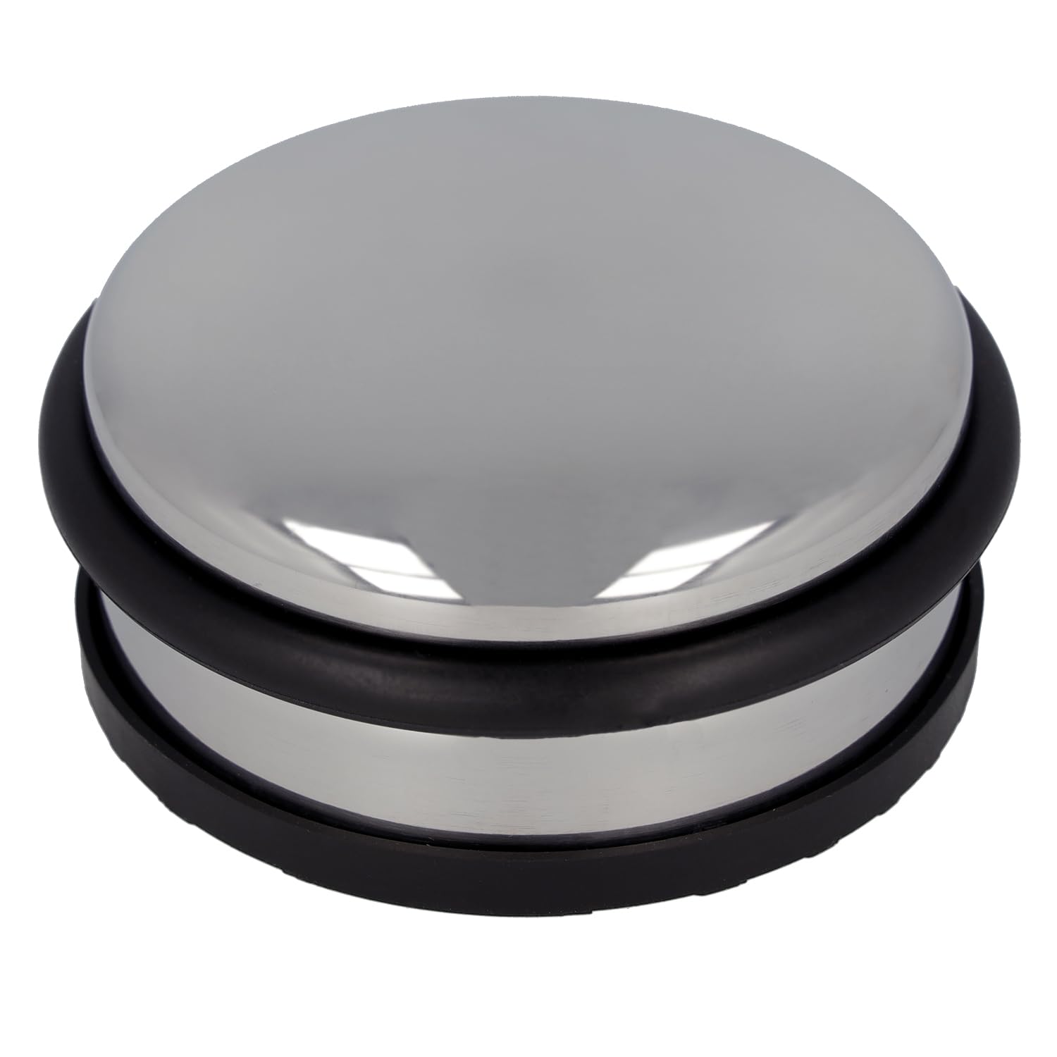 Westcott Türstopper aus Edelstahl | Runder Türstopper mit 1,2kg Eigengewicht | Türschonender Gummiring | Extra rutschfeste Unterseite | ⌀ 10cm, Höhe 4cm | Stabil bei Durchzug | E-19001 00