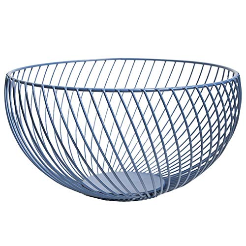 YMYGCC Corbeille à Fruits Paniers Nordic Art de Stockage en métal Noir Snacks Bonbons Fruit Basket for Salon Bureau Cuisine Panier Organisateur (Color : Blue) Cover