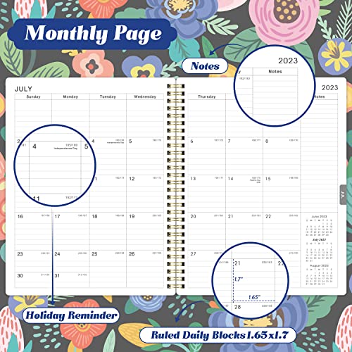 2023 Planner - Planner/Calendar 2023, 2023 Planner Weekly And Monthly With Tabs, Jan 2023 - Dec 2023, 8" X 10", Flexible Cover, Thick Paper, Twin-Wire Binding, Perfect Daily Organizer - Floral #TOP2