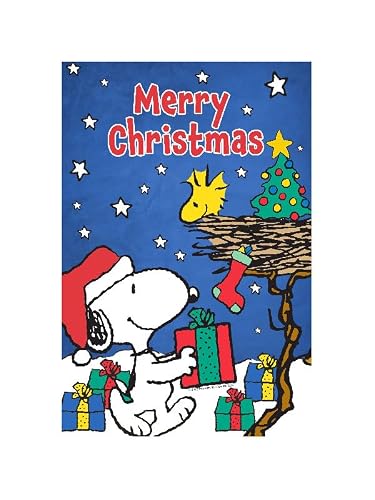Flagology.com, PEANUTS® Merry Christmas Snoopy and Woodstock – Garden Flag 12.5