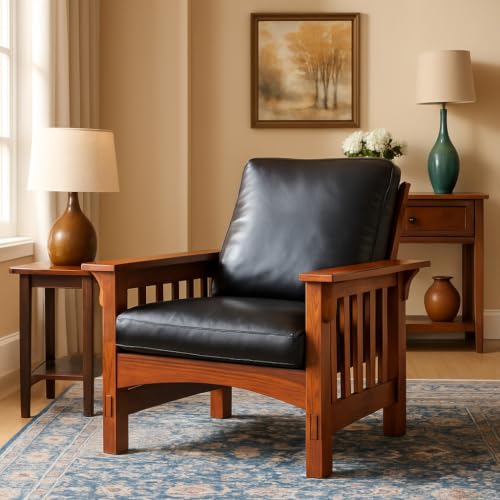 Sillón con tapizado de cuero sintético ajustable Madera miniatura 7