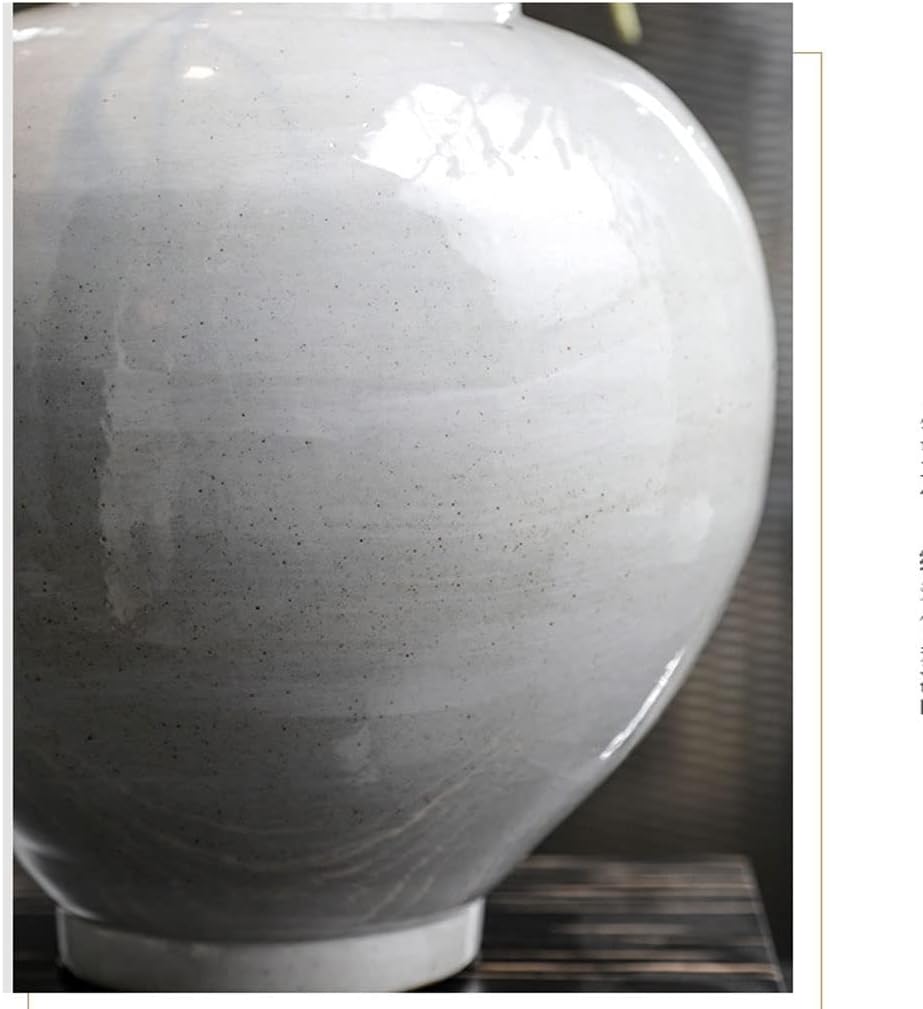 Vase Modern Home Chinese Style Ceramic Round Pot Vase Into The Home Living Room Decoration Flower Flower Arrangement Table Decoration Suitable for Dining and Living Room Home decoratio