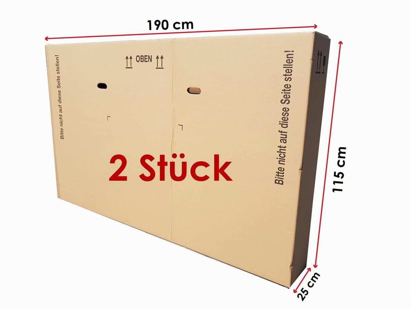 2 Stück Großer Fahrrad Karton E Bike Karton Box 1900x250x1150mm sehr stabil doppelwellig (2)