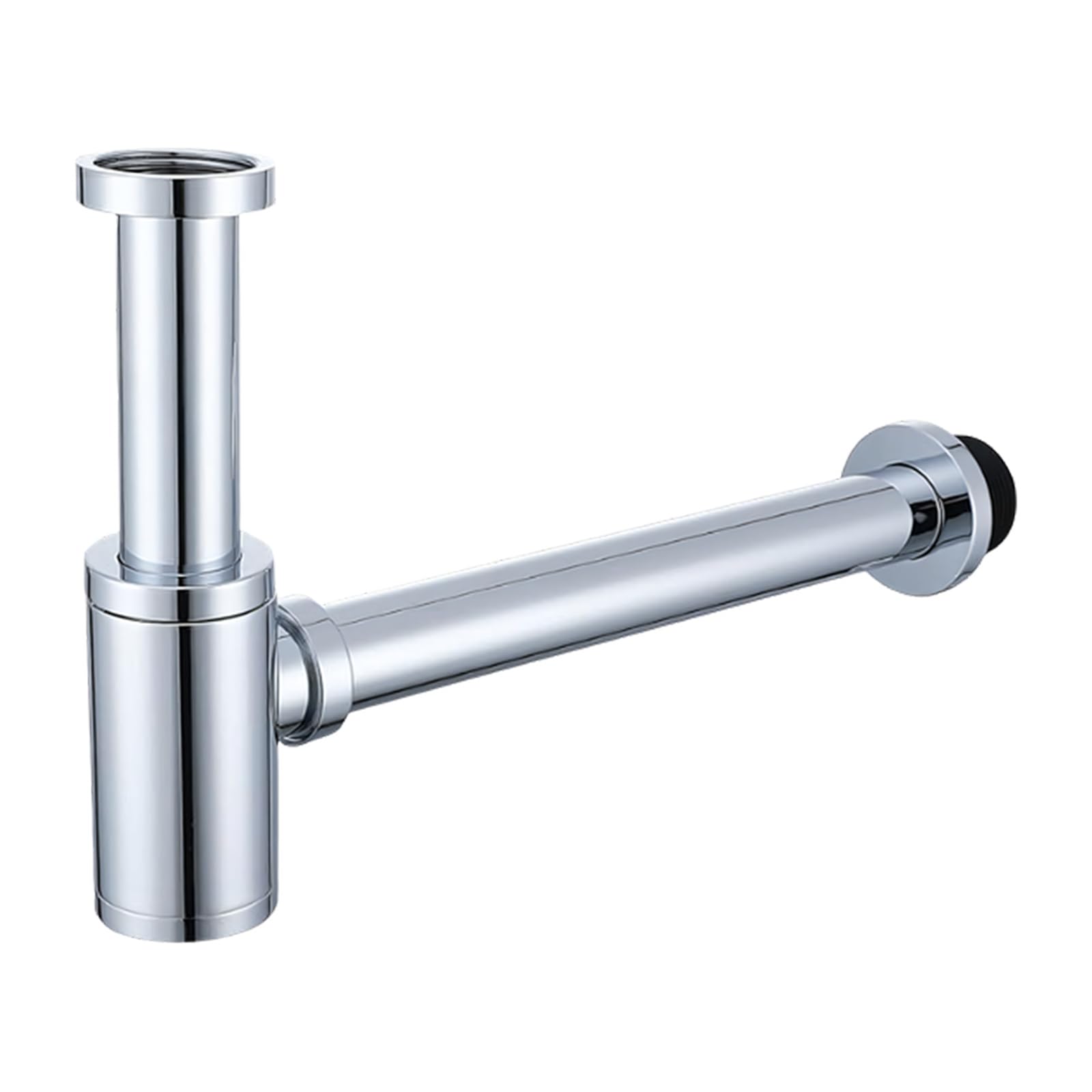 Siphon Sink Drain Pipe Adjustable Round Wall Mounted Tube Bathroom Sink Siphon Drains Bottle Drain P Pipe Bathroom Basin Bottle
