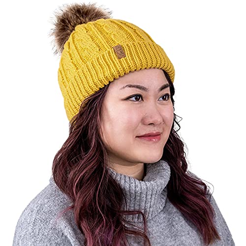 Gorro de invierno para bebés contra las orejas frías, talla única color mostaza