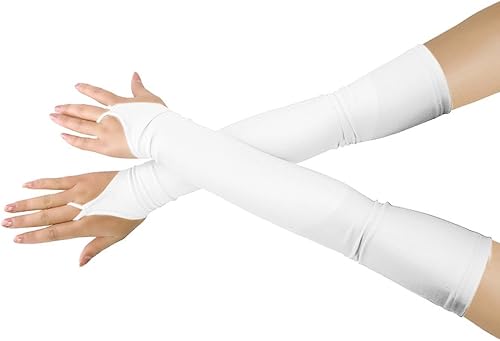 SHINNINGSTAR Guantes largos de elastano elásticos para niñas y niños y niñas sin dedos sobre el codo para cosplay traje de fiesta de ópera SHINNINGSTAR Guantes largos de elastano elásticos para niñas y niños y niñas sin dedos sobre el codo para cosplay traje de fiesta de ópera