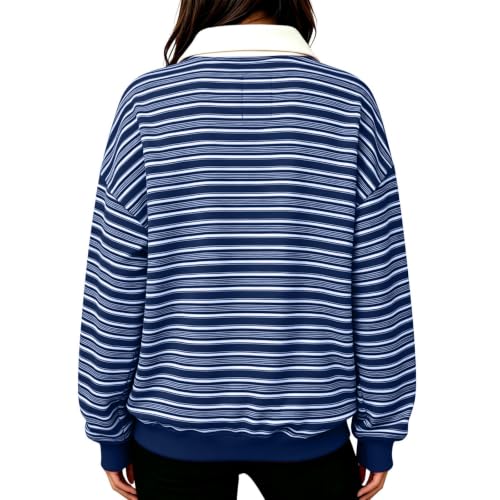 Striped Shirt Women Dressy Casual Long Sleeve Polo Shirt Fall Outfits 2026 - image 3