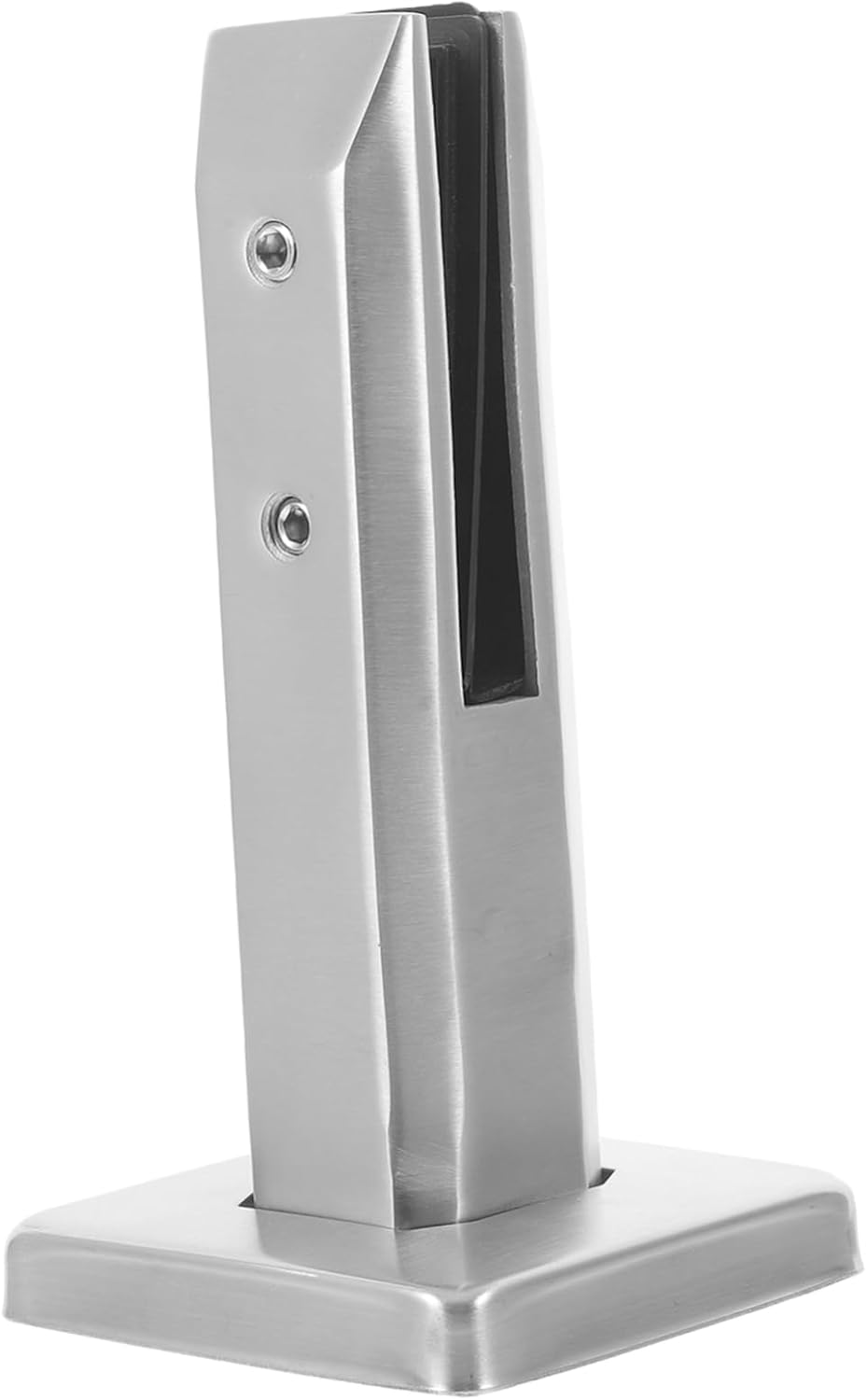 POPETPOP 1set Stainless Steel Flat Back Glass Brackets for Indoor Staircase and Furniture Easy Installation Glass Shelf Holders Screws Clips for Railing Support