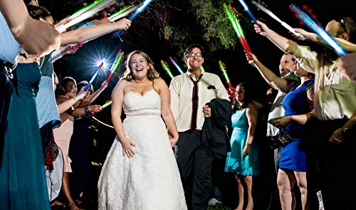Glow Fever Light Up Fiber Optic Stick Glow Wand LED Magic Wand for Birthday Wedding Bachelorette Bridal Shower Gatsby Glow Party Supplies, 12pcs(White)