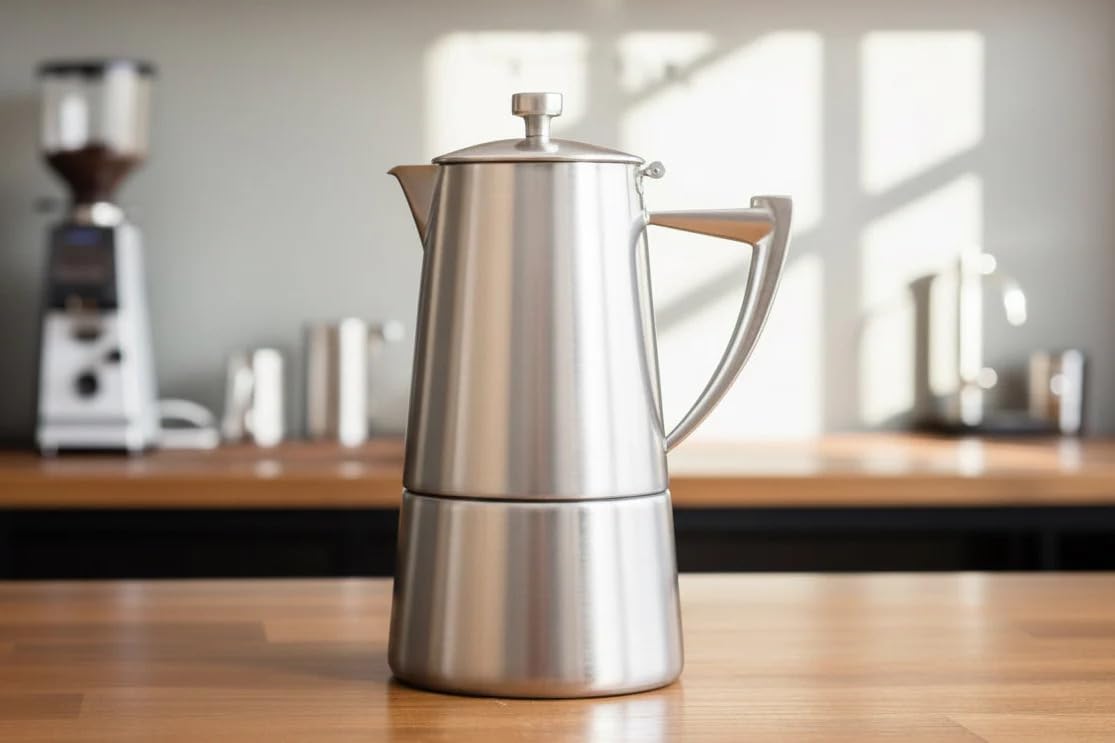 Cuisinox Roma Espressokocher für 4 Tassen (170 ml), Edelstahl, satiniert, Mokkakanne