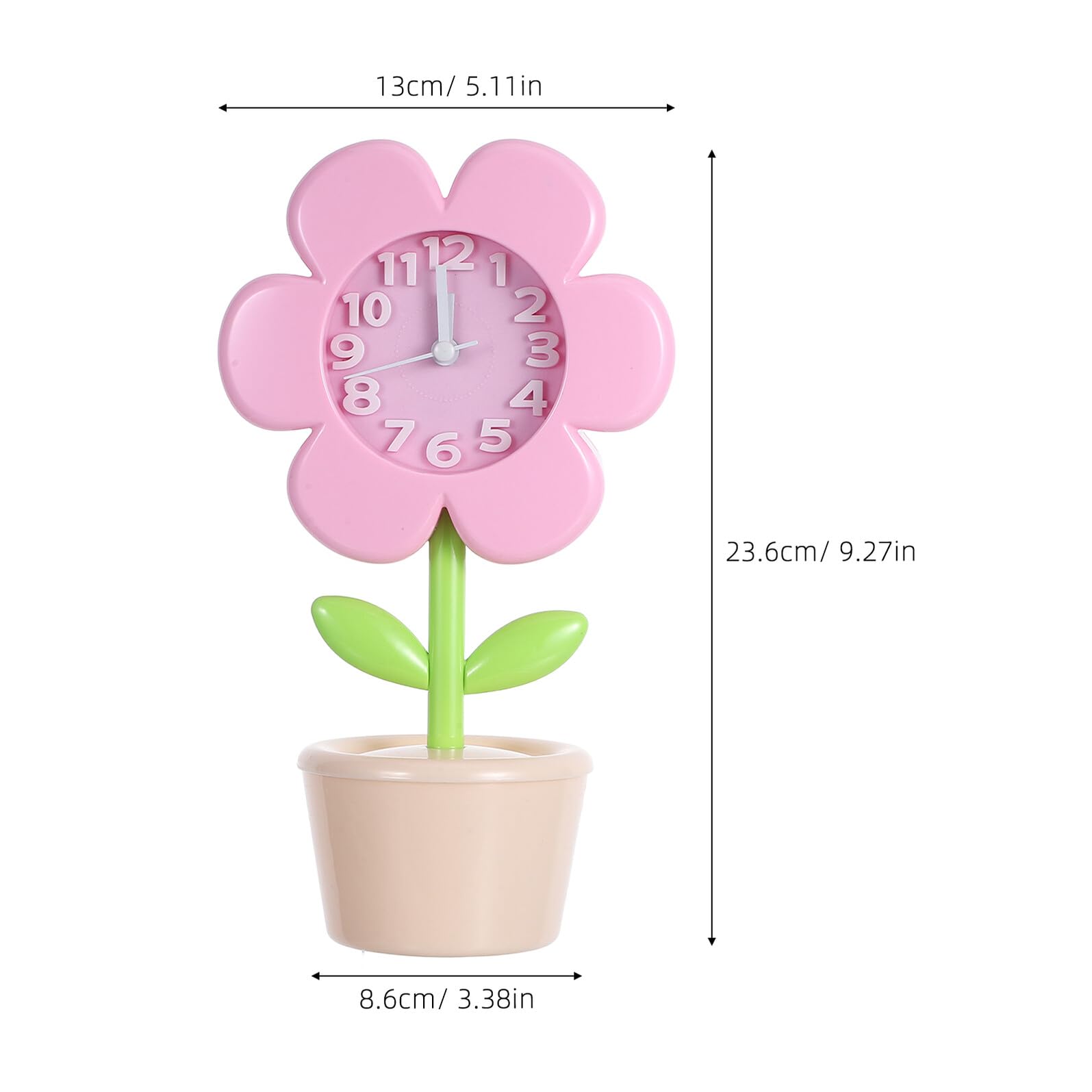 Despertador Infantil con Forma de Flor, Mini Reloj Rosa