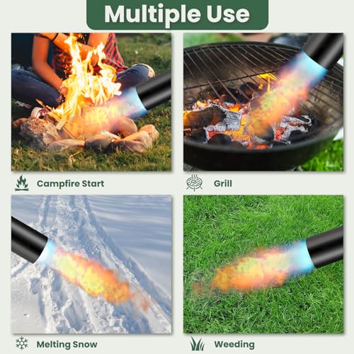 Image of ARTFLAMM NEW Propane Torch Weed Burner Kit, Weed Torch 1,900,000 BTU Blow Torch with 10FT Hose, Heavy Duty Garden Torch with Turbo Trigger for Flame Weeding,Roofing, Melting Ice Snow