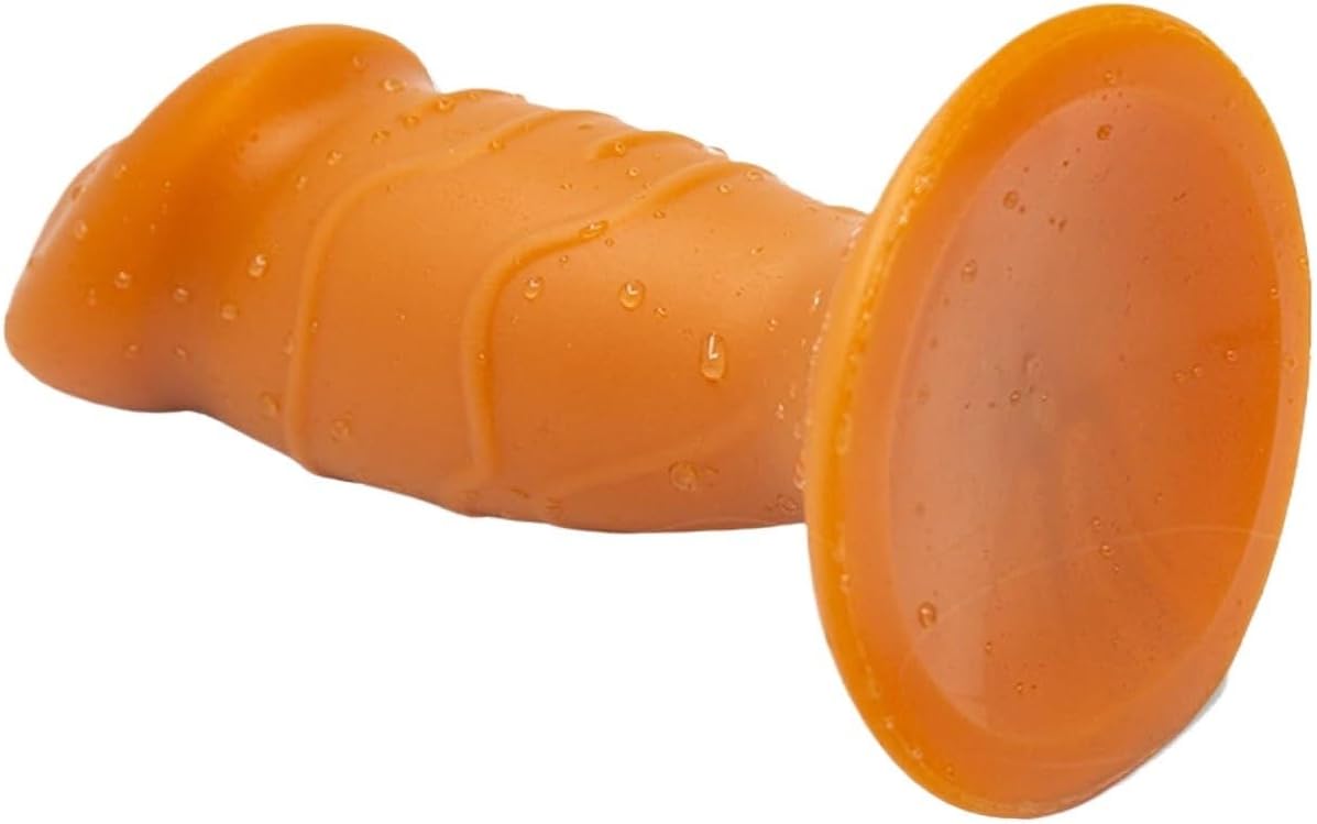 Anal Plug Anal Dildo Butt Plug Realistic Dildo with Suction Cup Real Penis Sex Toy for Men Women(Golden,Large)