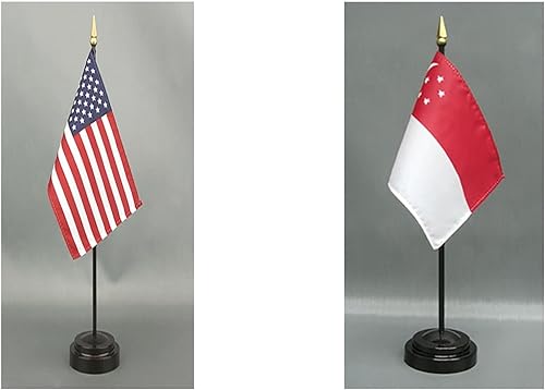 Miniatura 161 de Juego de banderas de escritorio de Afganistán, hecho en Estados Unidos, de rayón de 4 x 6 pulgadas, escritorio de oficina y pequeñas banderas