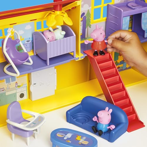 Miniatura 4 de Hasbro Peppa Pig, Gran Casa Familiar de Peppa, Juguetes para Niñas y Niños, Casa de Muñecas, 11 Accesorios, 3 Figuras de Animales Color Rosa, Regalo para Fans de la Serie a Partir de 3 Años