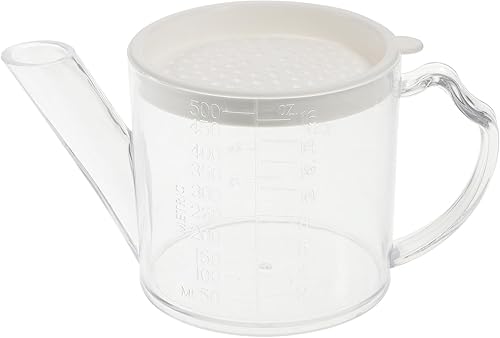 Hemoton Botella dispensadora de aceite de 16.9 fl oz, recipiente de vinagre de plástico, hervidor de aceite transparente para cocina, separador de