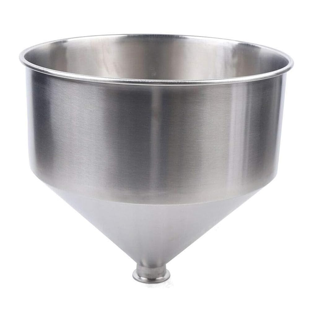 304 Edelstahl Trichter, 10L-50L Flüssigkeit Paste Fülltrichter Hochleistungstrichter Abfüllmaschine Trichter Für Flüssigkeiten Abfüllbehälter Behälter (Silber),10L,50.5mm
