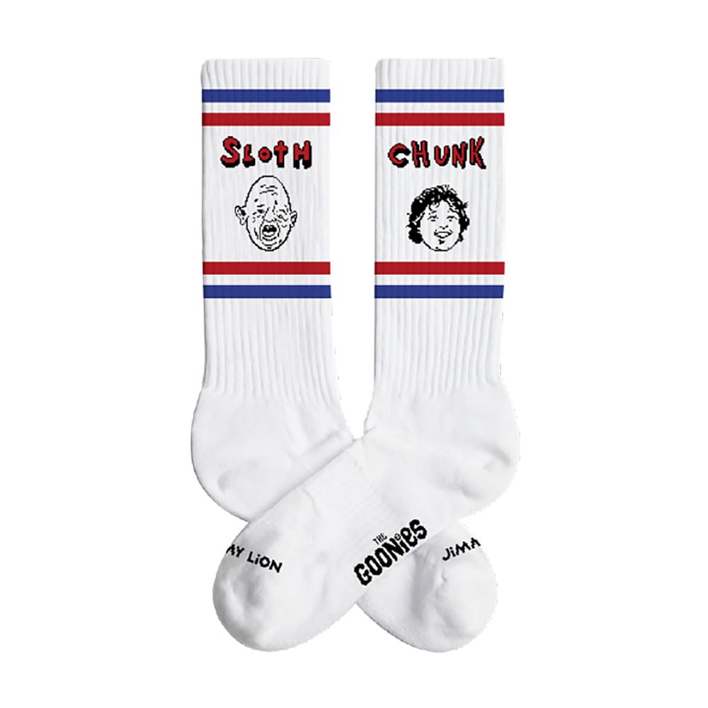 Jimmy Lion Unisex Blanc Football Socks Athletic Sloth And Chunk