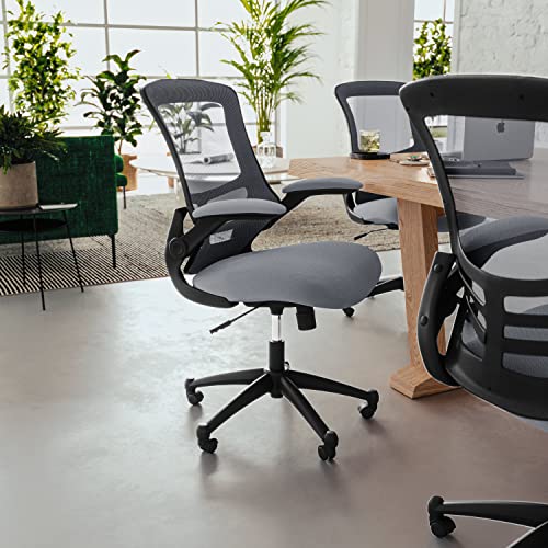Image of Flash Furniture Kelista Office Chair, Ergonomic, Mid-Back, Dark Gray Mesh with Swivel